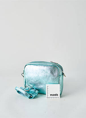 Sac fermeture zippée forme rectangulaire bleu BY LAUR femme