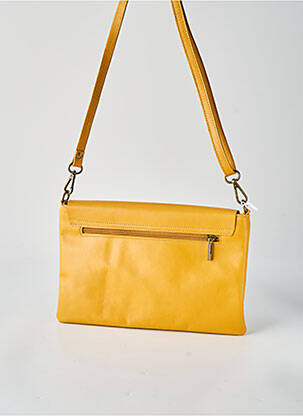 Sac fermeture zippée forme rectangulaire jaune LANGO'S femme