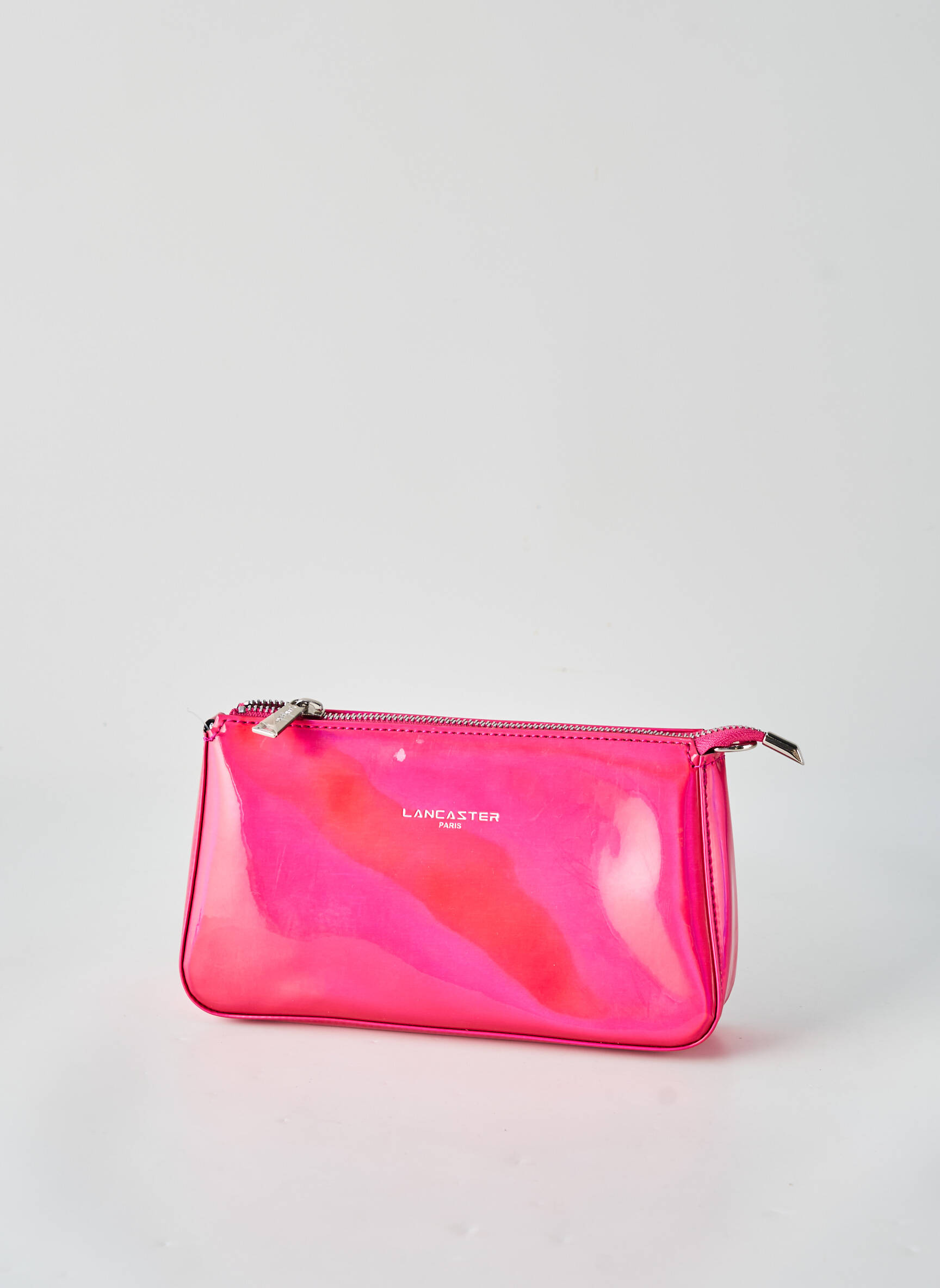 Trousse effet matière satinée rose LANCASTER femme