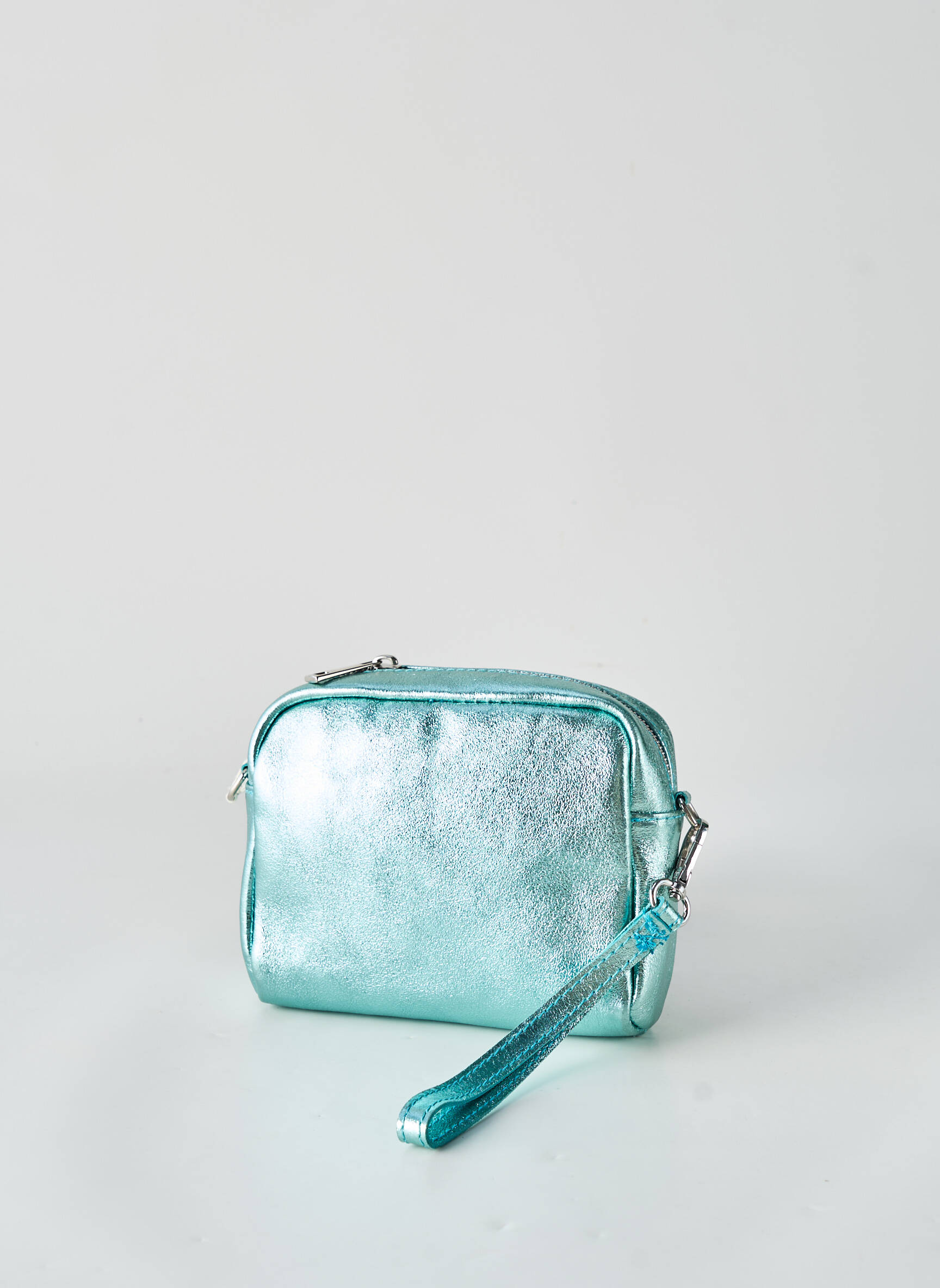 Sac fermeture zippée forme rectangulaire bleu BY LAUR femme