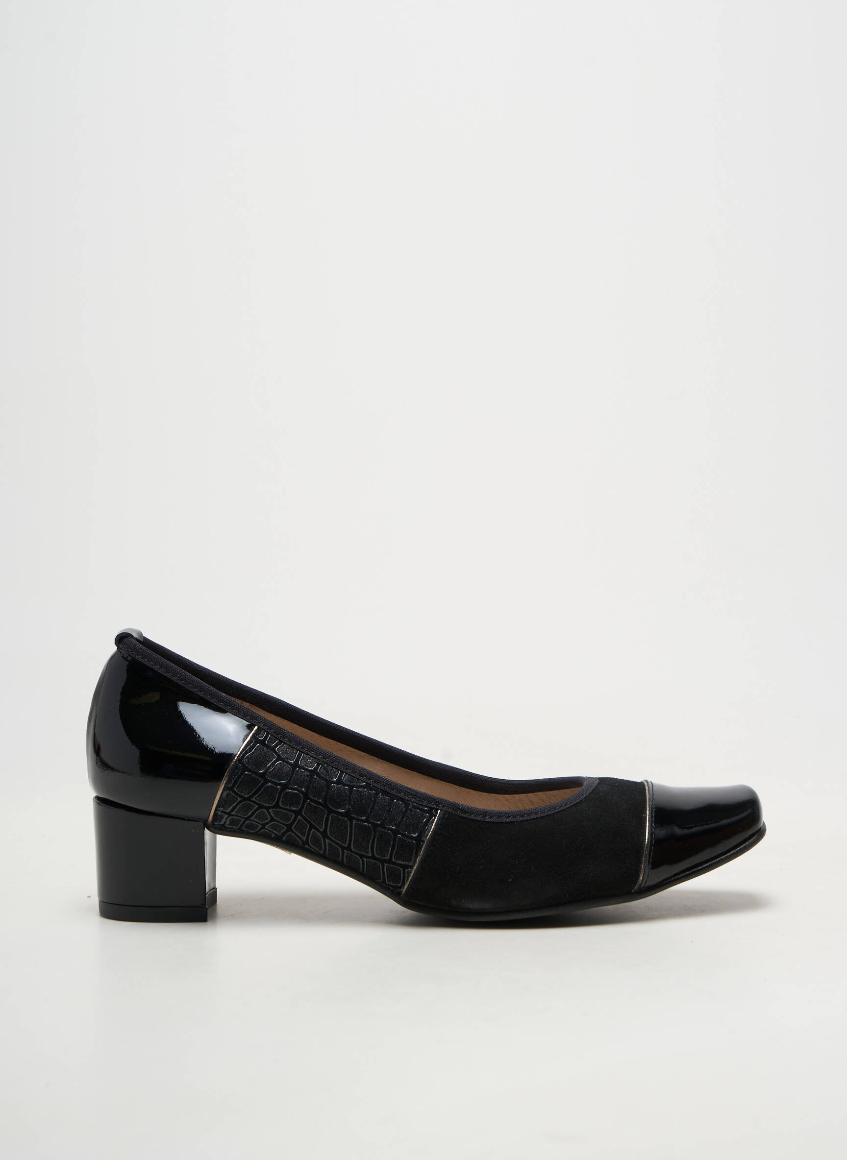 Escarpins bout carré talon de 4 à 6cm noir BRENDA ZARO femme