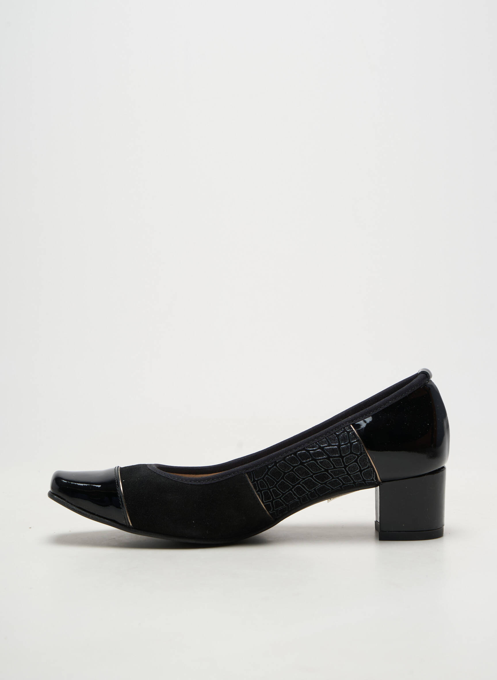 Escarpins bout carré talon de 4 à 6cm noir BRENDA ZARO femme