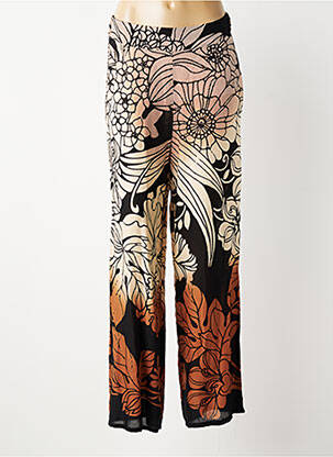 Pantalon droit tissage popeline taille normale noir ELEONORA AMADEI femme