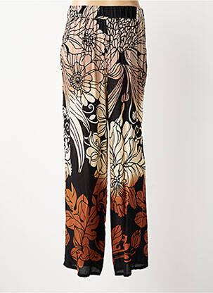 Pantalon droit tissage popeline taille normale noir ELEONORA AMADEI femme