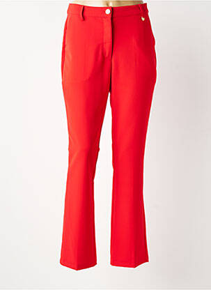 Pantalon droit tissage popeline taille normale rouge LOLA CASADEMUNT femme