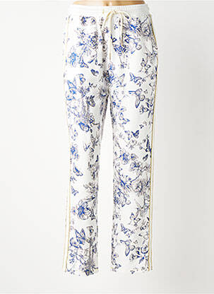 Pantalon droit stretch taille normale blanc LEO & UGO femme