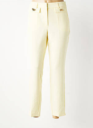 Pantalon droit tissage popeline taille normale jaune LESLIE femme