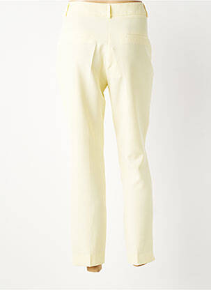 Pantalon droit tissage popeline taille normale jaune LESLIE femme