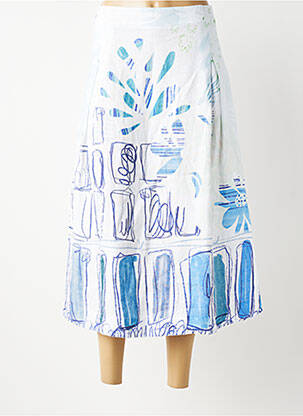 Jupe longue imprimé fantaisie bleu DOLCEZZA femme