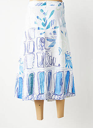Jupe longue imprimé fantaisie bleu DOLCEZZA femme