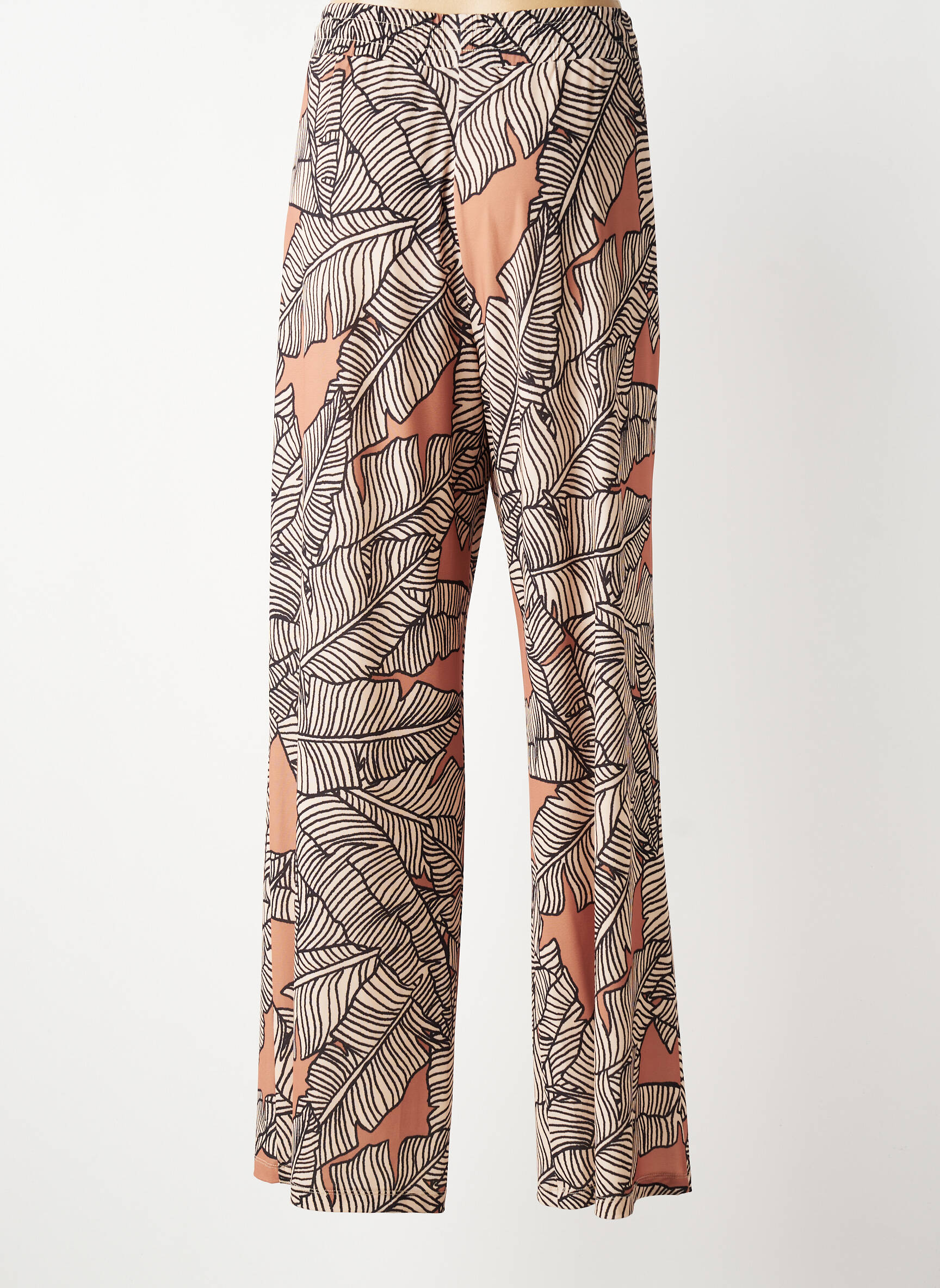 Pantalon droit stretch taille normale marron FUEGO WOMAN femme