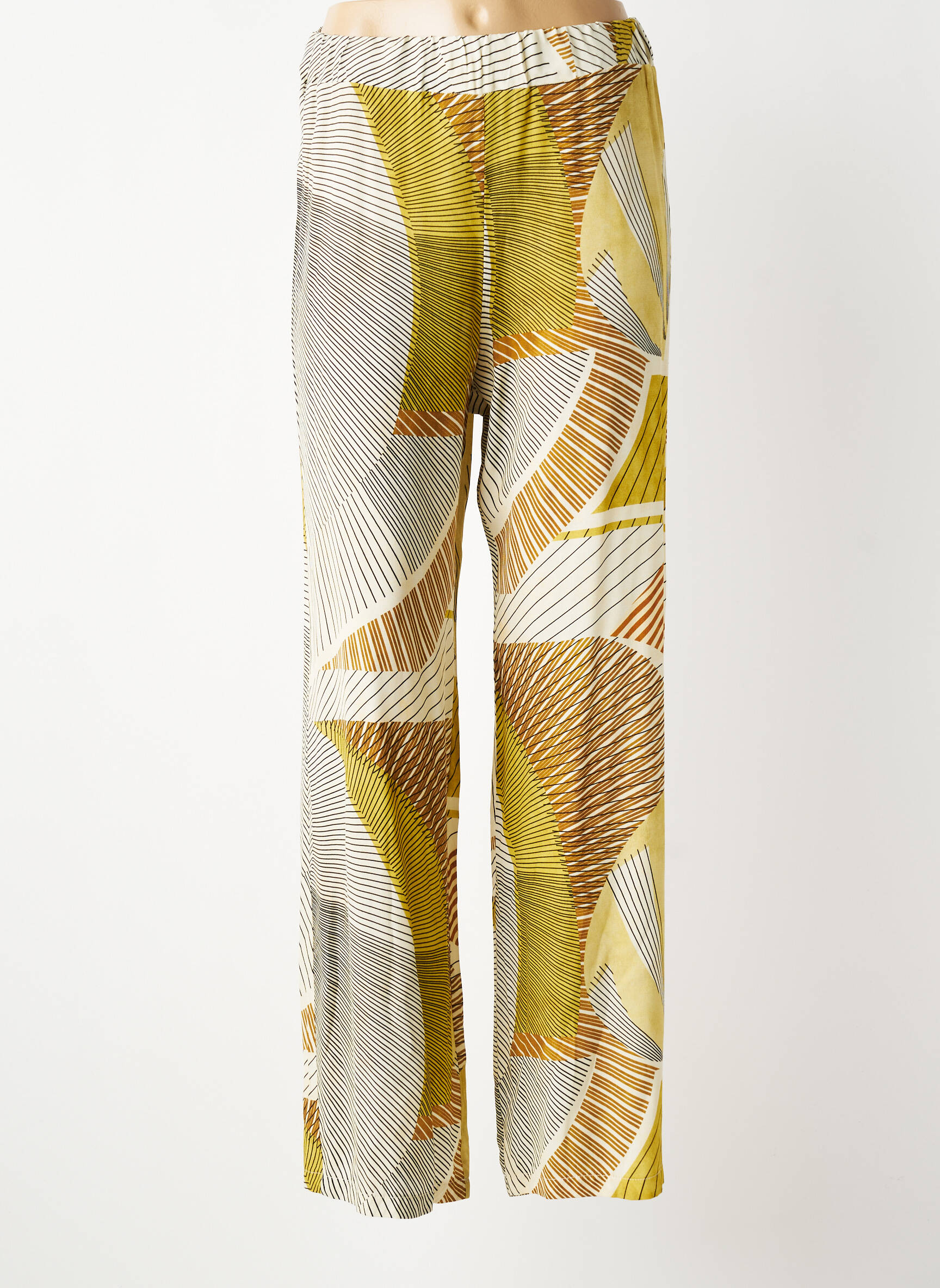 Pantalon droit taille élastique taille normale vert MARIA BELLENTANI femme