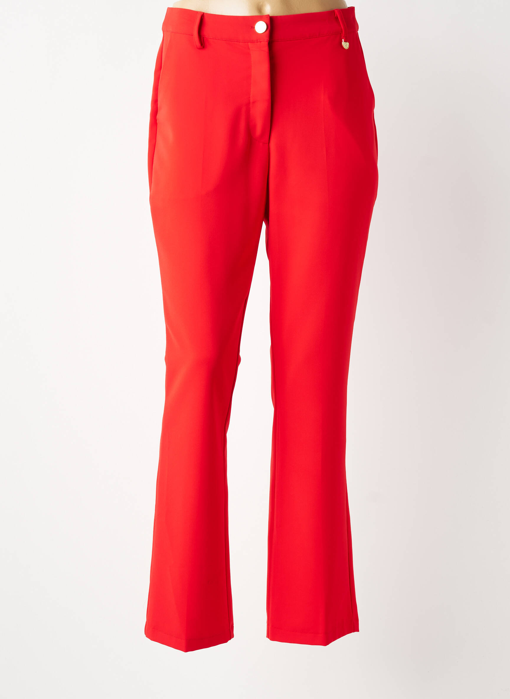Pantalon droit tissage popeline taille normale rouge LOLA CASADEMUNT femme