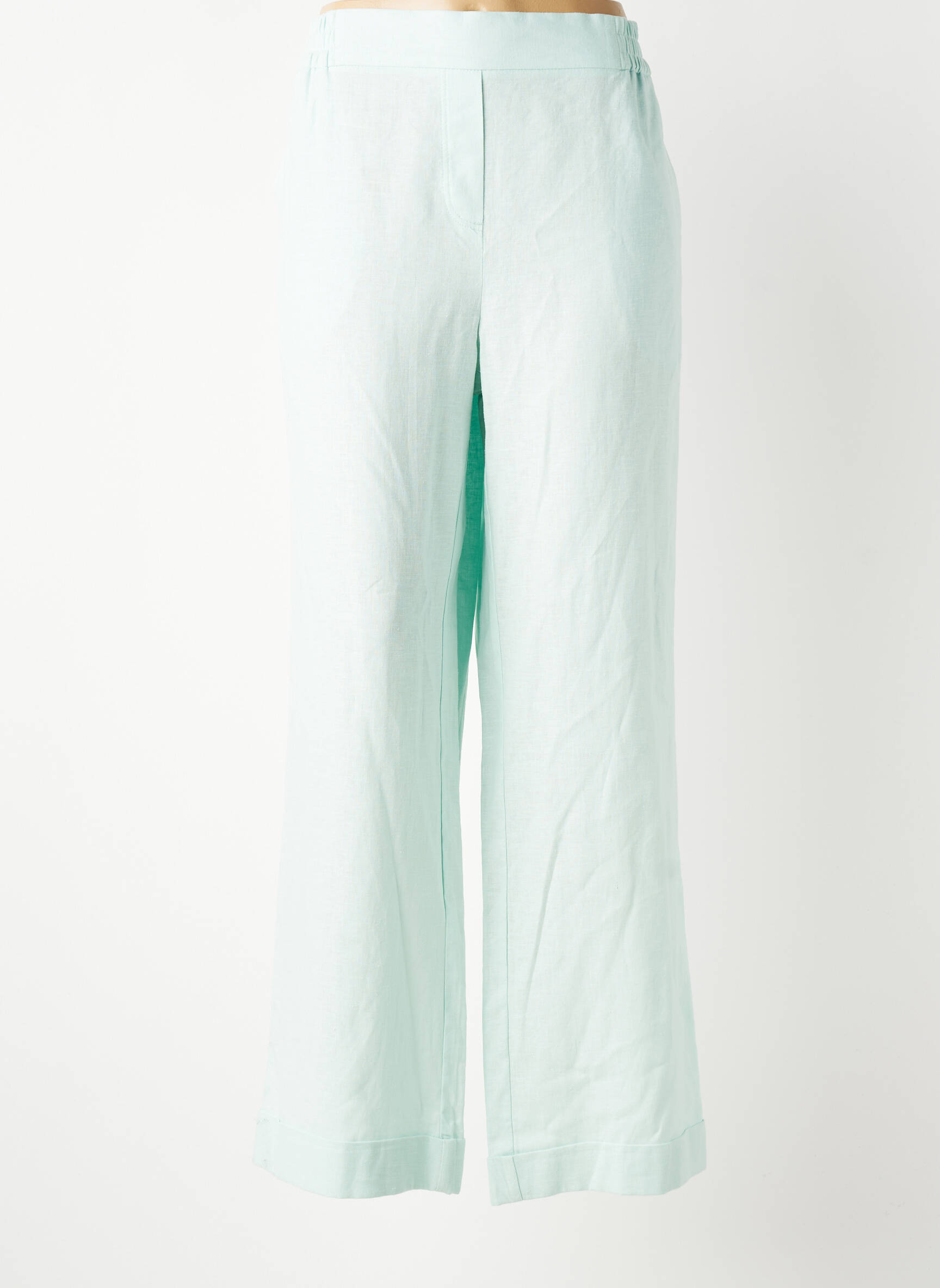 Pantalon droit taille élastique taille normale bleu LESLIE femme