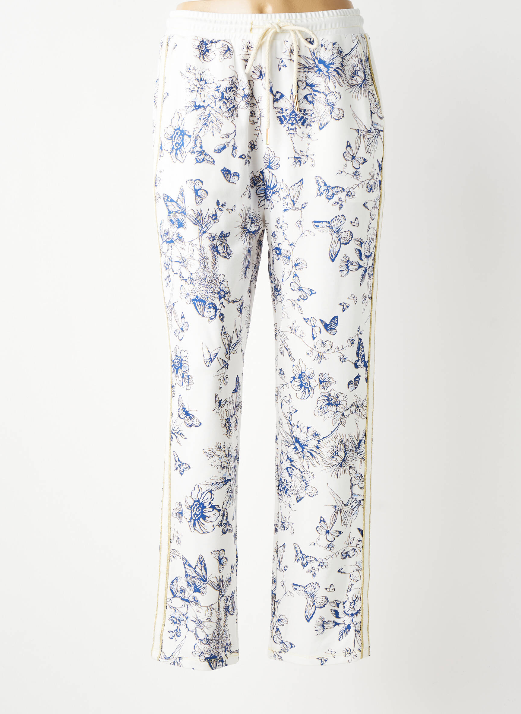 Pantalon droit stretch taille normale blanc LEO & UGO femme