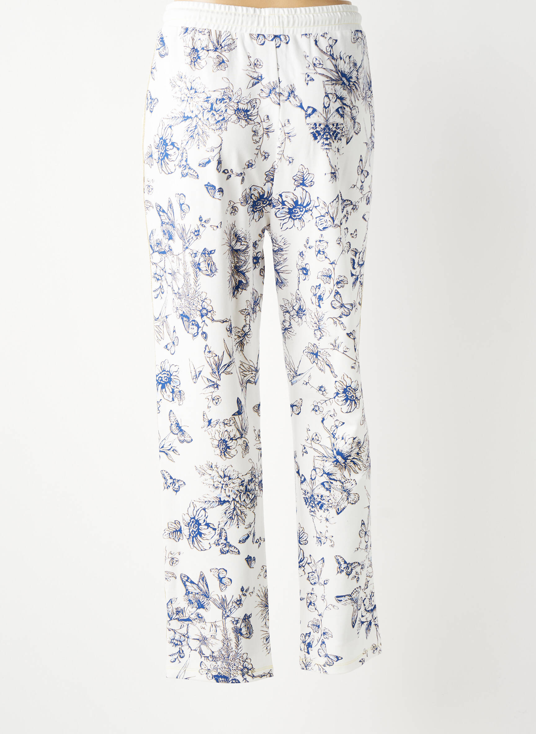 Pantalon droit stretch taille normale blanc LEO & UGO femme