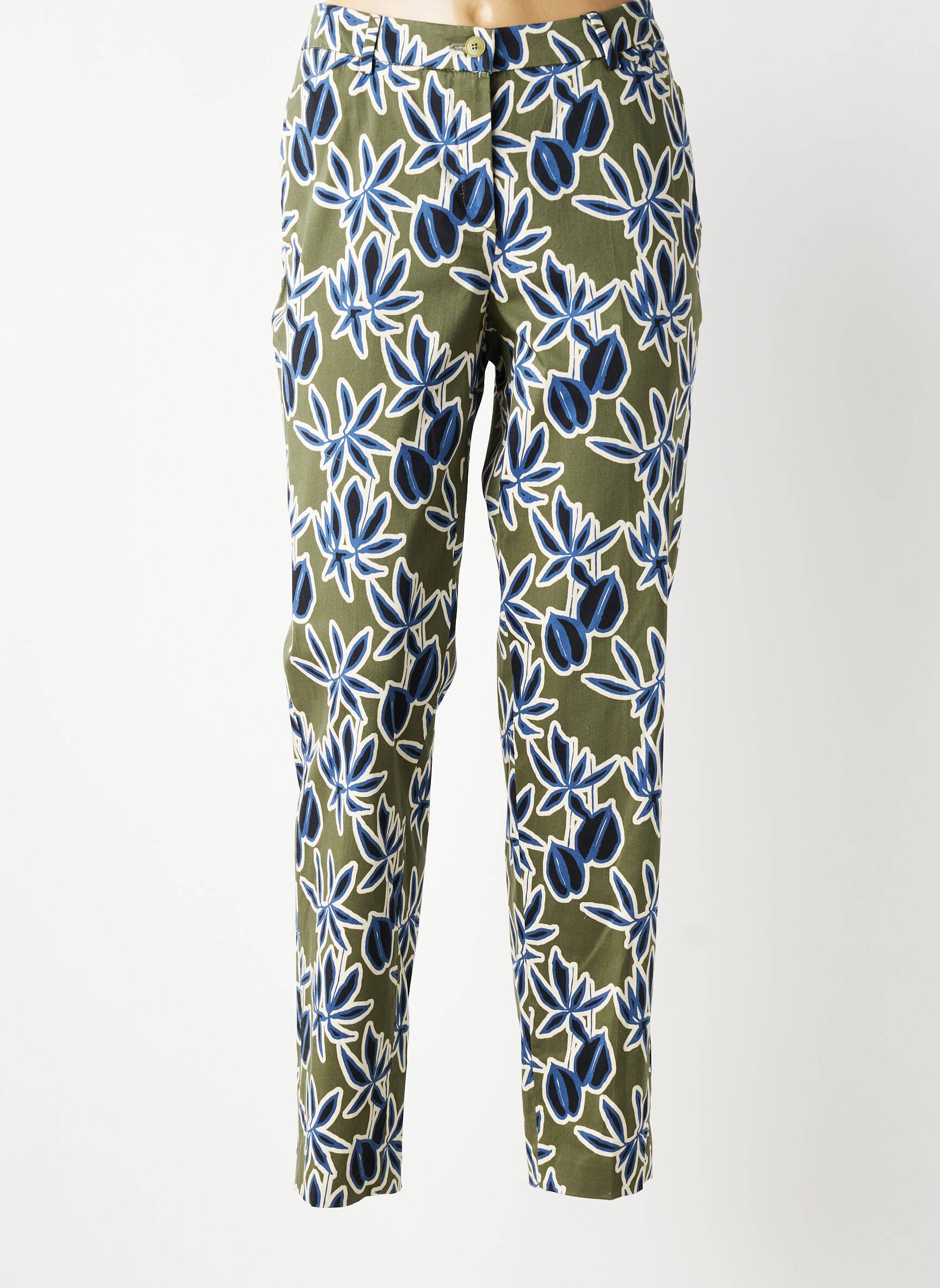 Pantalon droit stretch taille normale vert GARDEUR femme