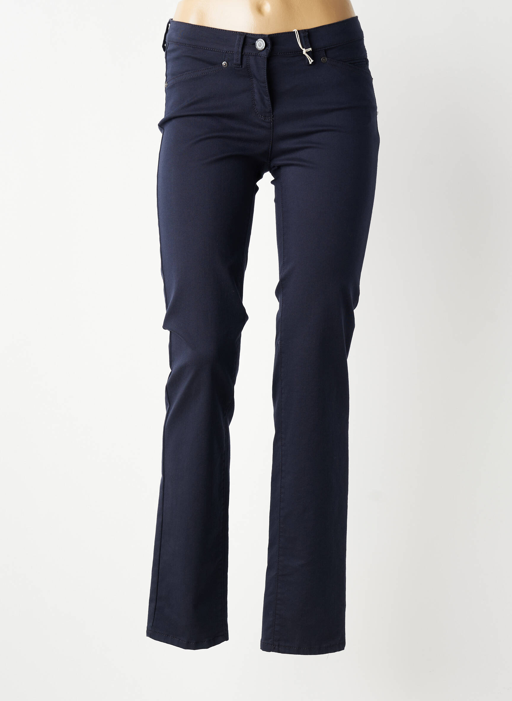 Pantalon droit stretch taille normale bleu TONI femme