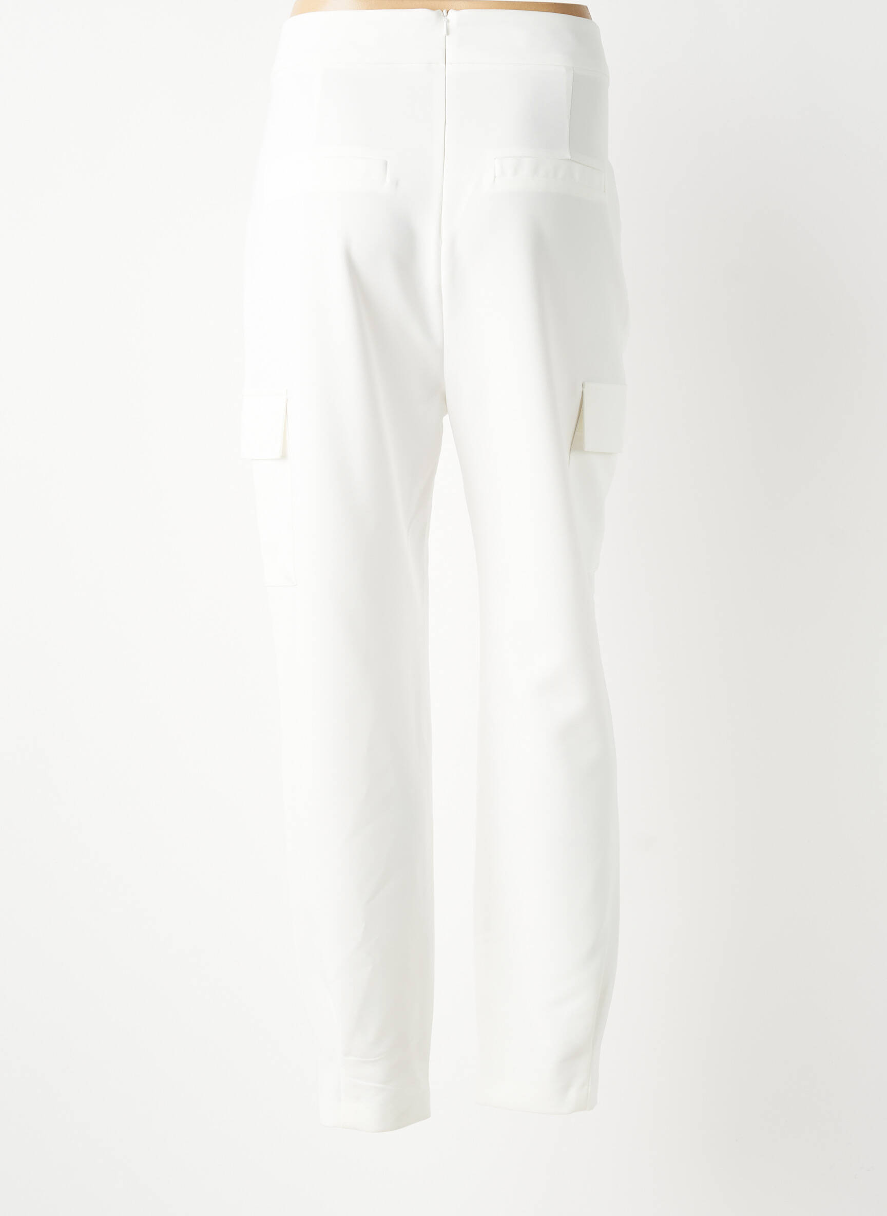 Pantalon droit stretch taille normale blanc LESLIE femme