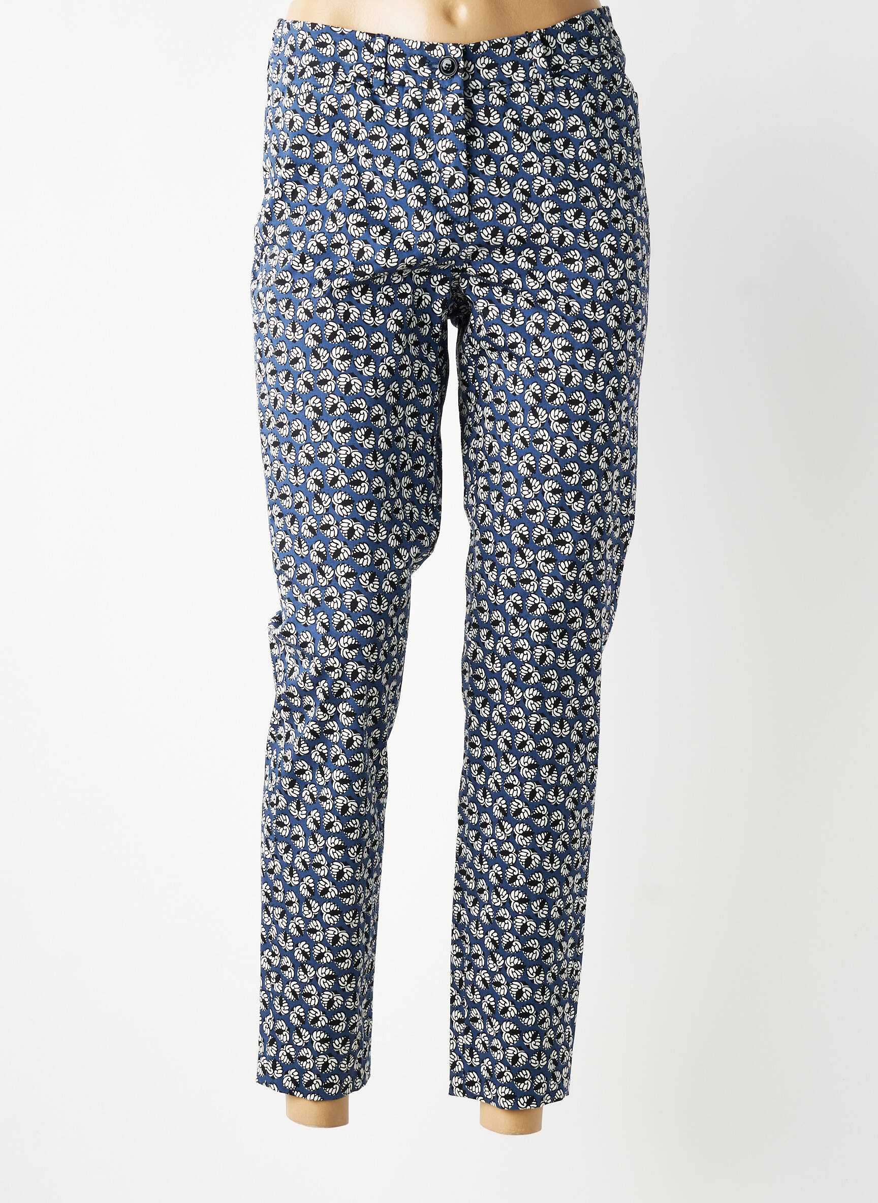 Pantalon slim tissage popeline taille normale bleu GARDEUR femme
