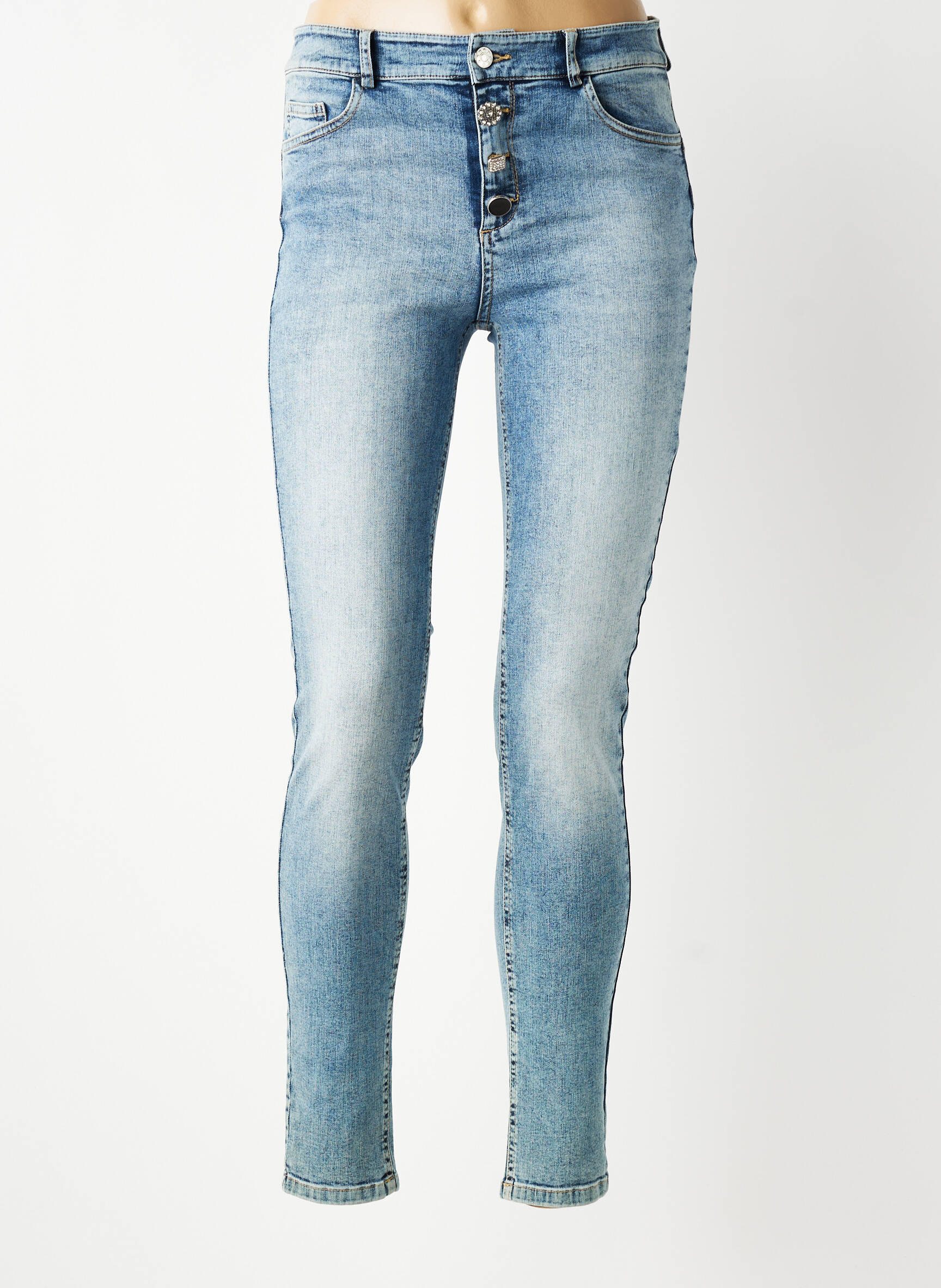 Jeans skinny taille normale taille normale bleu LESLIE femme
