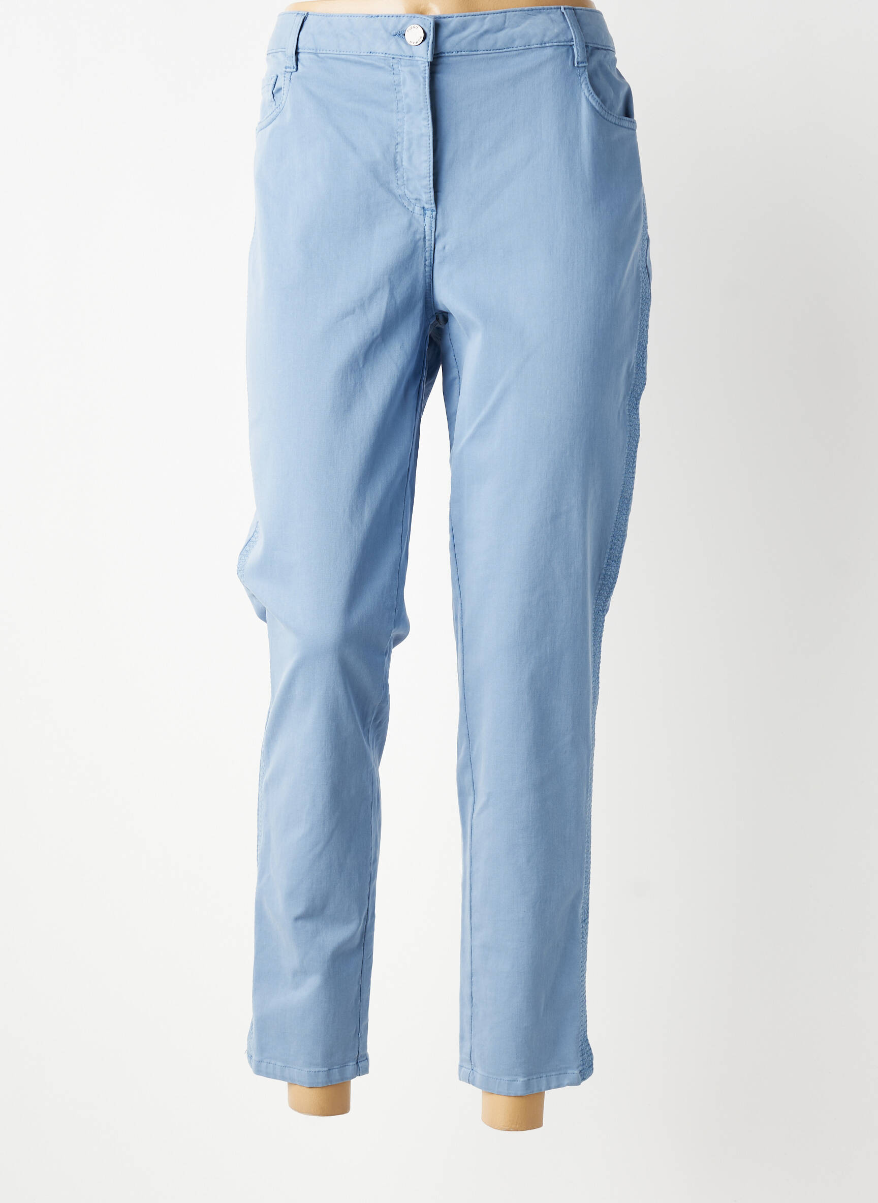 Pantalon droit stretch taille normale bleu FUEGO WOMAN femme
