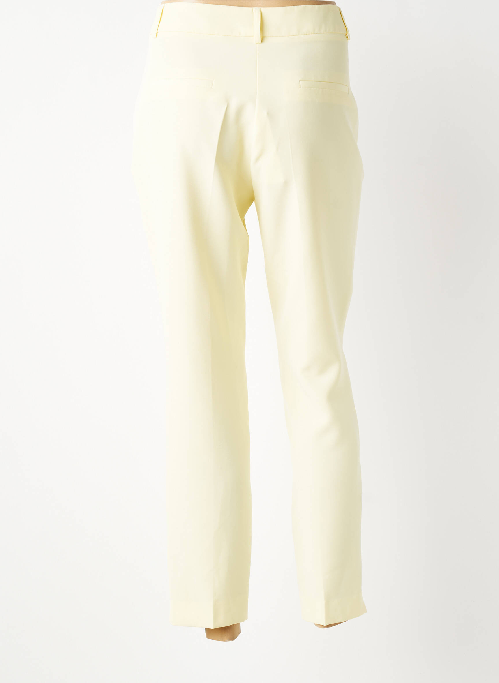 Pantalon droit tissage popeline taille normale jaune LESLIE femme