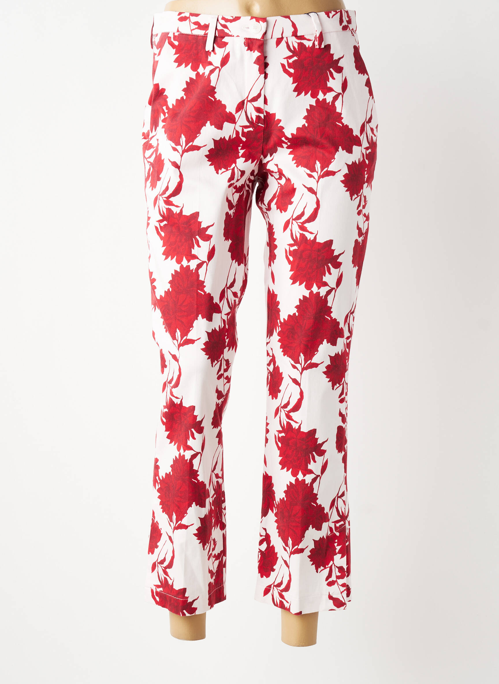 Pantalon 7/8 stretch taille normale rouge GARDEUR femme