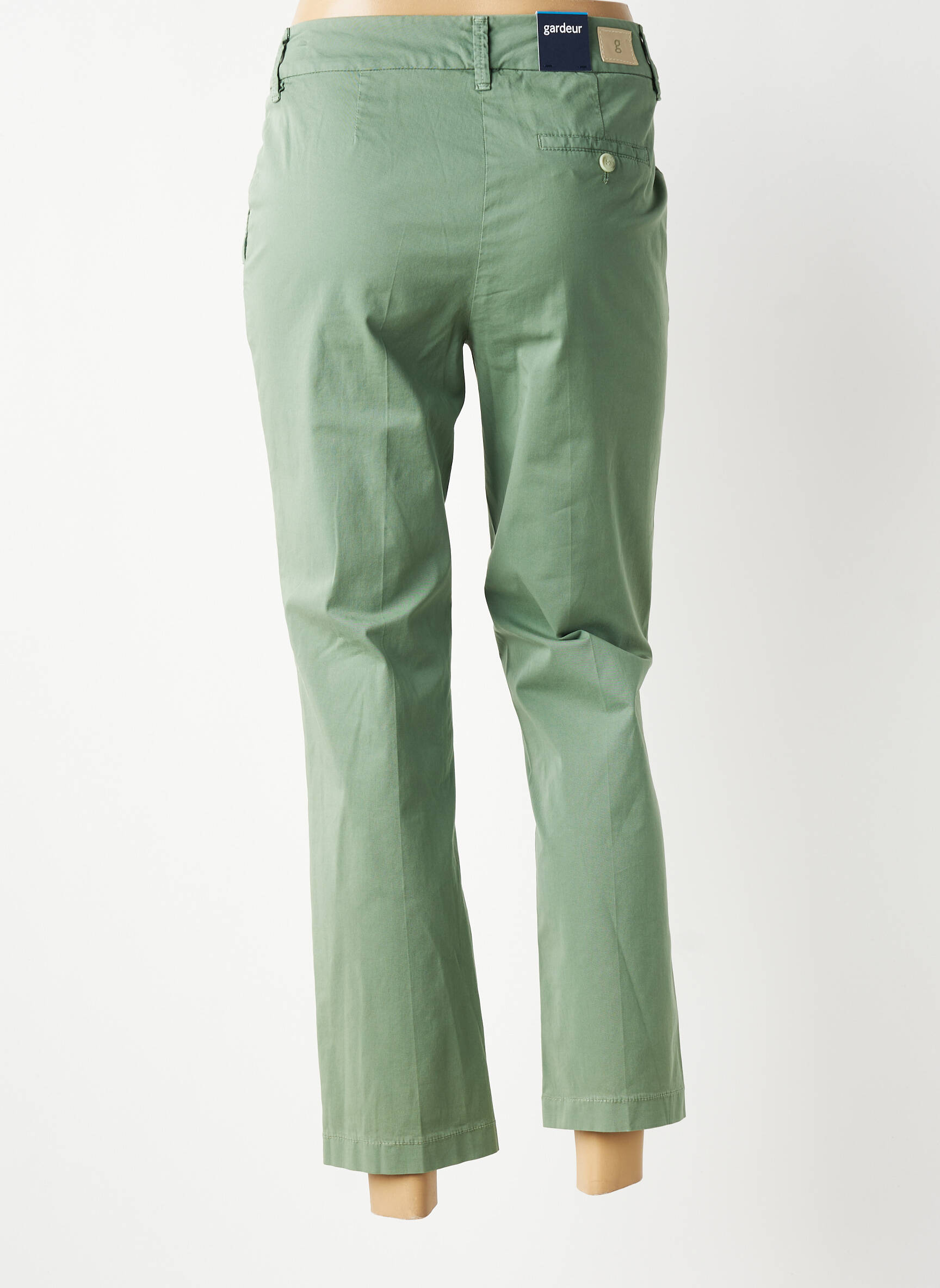 Pantalon droit stretch taille normale vert GARDEUR femme