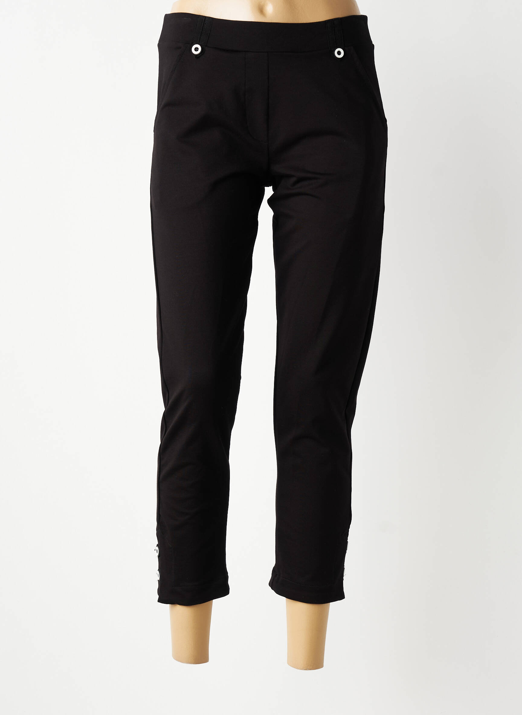 Pantalon 7/8 stretch taille normale noir DOLCEZZA femme