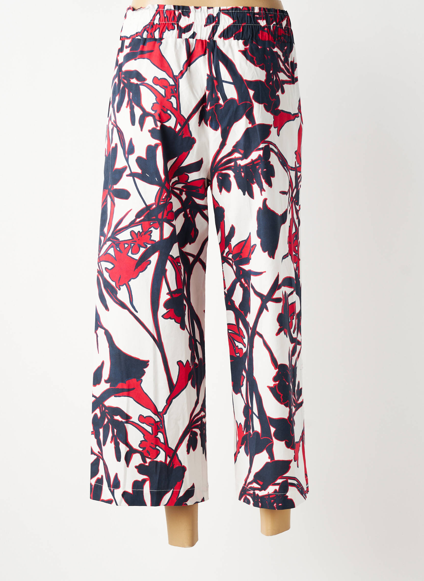 Pantalon 7/8 taille élastique taille normale bleu MARIA BELLENTANI femme