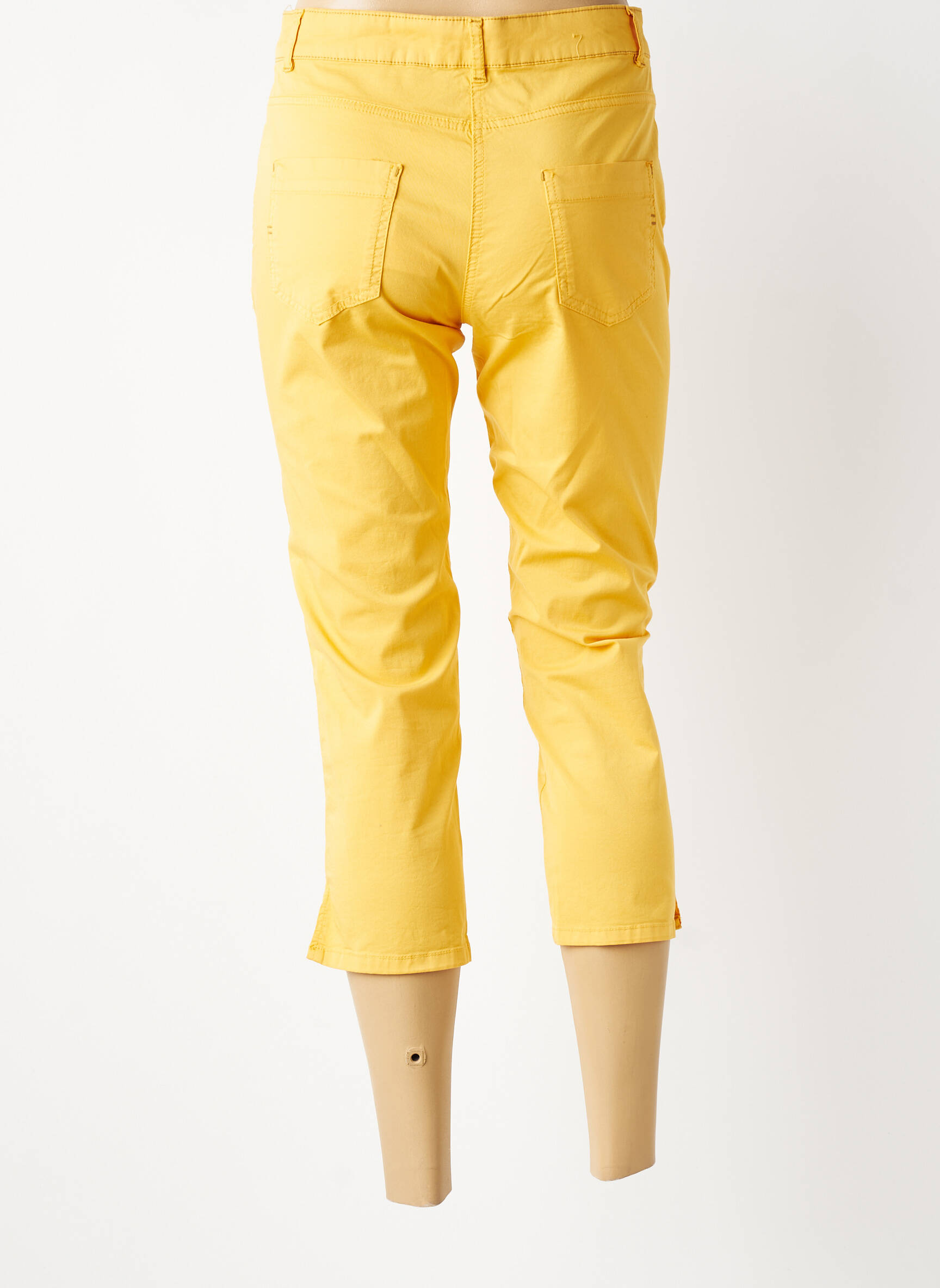 Pantacourt stretch taille normale jaune FUEGO WOMAN femme