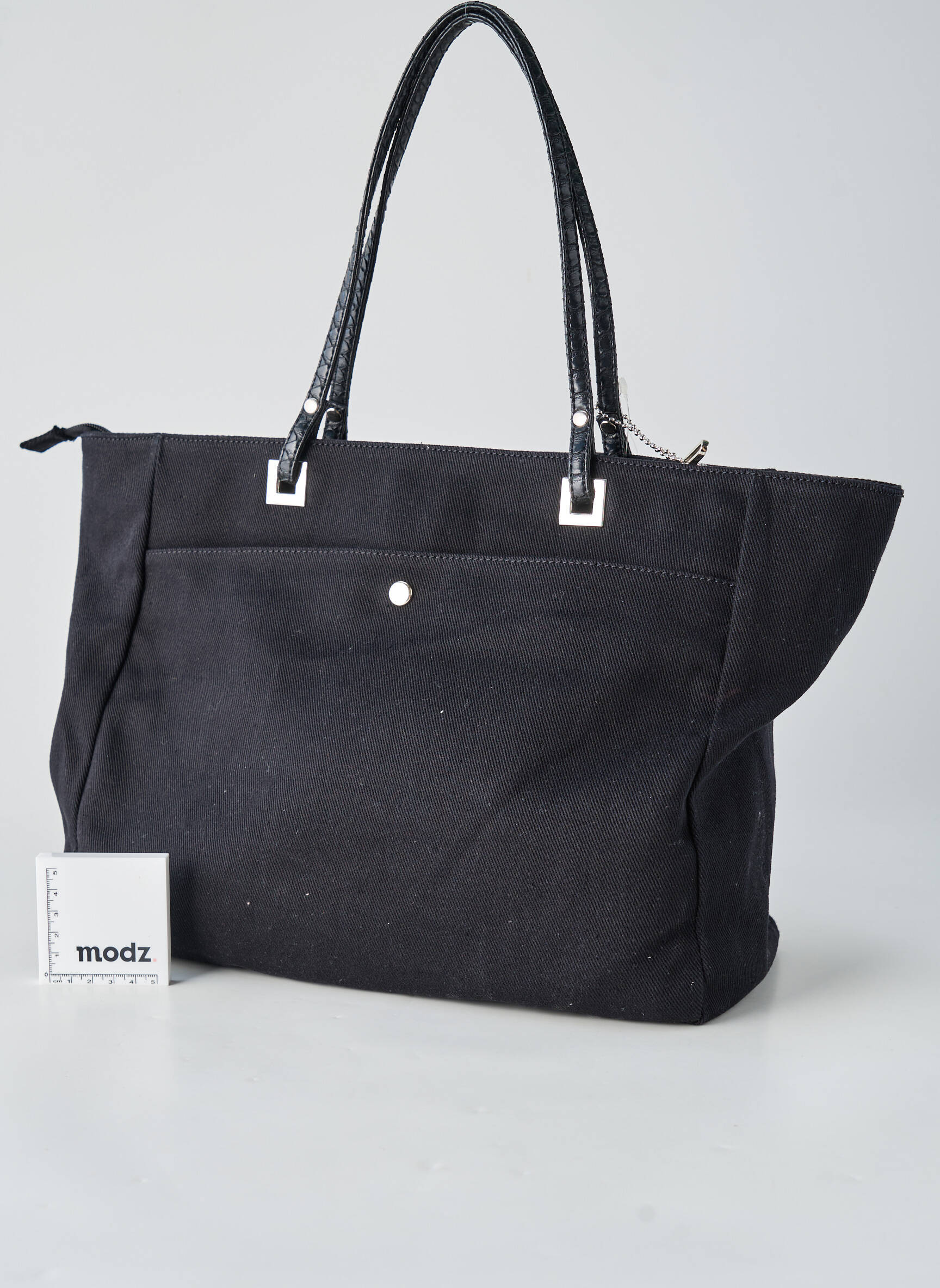 Sac fermeture zippée forme rectangulaire noir DAVID JONES femme