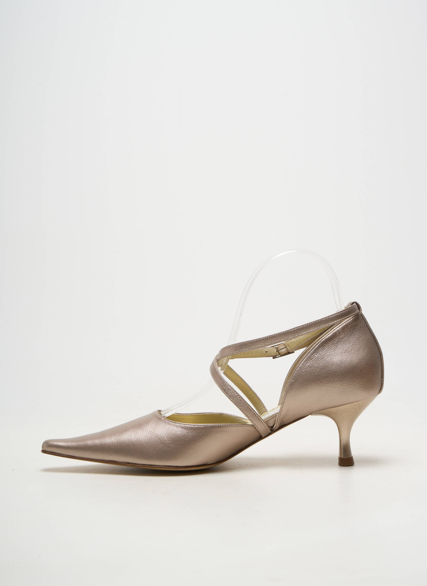 Escarpins tissage satiné talon de 4 à 6cm beige LINEA RAFFAELLI femme