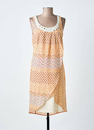 Robe mi-longue sans manche sans manche orange ALICE ET BARNABE femme