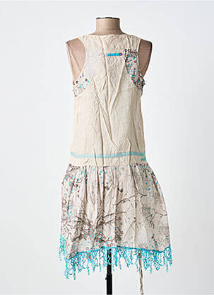 Robe mi-longue sans manche sans manche beige AKELA KEY femme