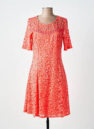 Robe mi-longue manches courtes manches courtes orange MOKA'S femme