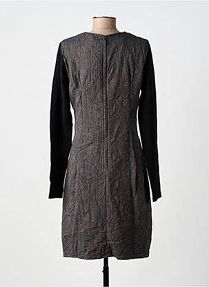 Robe mi-longue manches longues manches longues noir LAUREN VIDAL femme