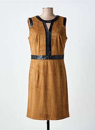Robe mi-longue sans manche sans manche marron PAUL BRIAL femme