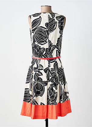 Robe mi-longue imprimé fleurs sans manche noir PAUL BRIAL femme