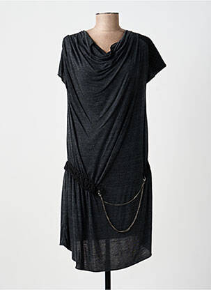 Robe courte manches courtes manches courtes gris AKELA KEY femme