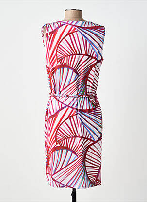 Robe mi-longue sans manche sans manche rose ANDAMIO femme