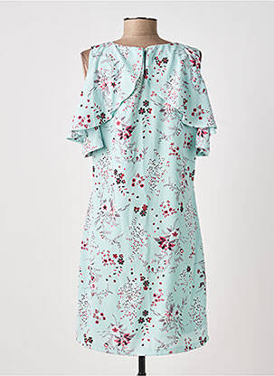 Robe courte coupe fluide manches courtes bleu MOKA'S femme