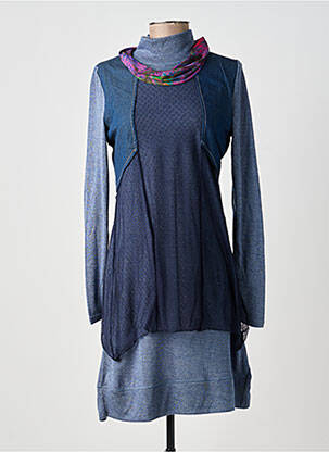 Robe mi-longue manches longues manches longues bleu ALICE ET BARNABE femme