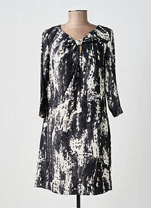 Robe courte manches 3/4 manches 3/4 noir SUN LIGHT femme