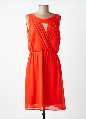 Robe mi-longue sans manche sans manche orange POUSSIERE D'ETOLE femme