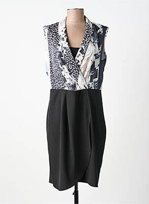 Robe mi-longue sans manche sans manche noir POUSSIERE D'ETOLE femme