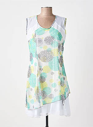 Robe courte sans manche sans manche blanc DOUBLE JEU femme