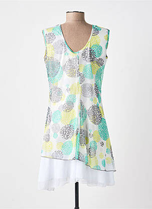 Robe courte sans manche sans manche blanc DOUBLE JEU femme