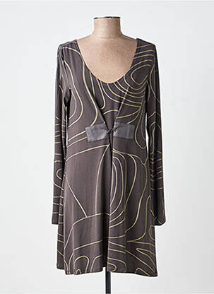 Robe courte manches longues manches longues gris LAUREN VIDAL femme